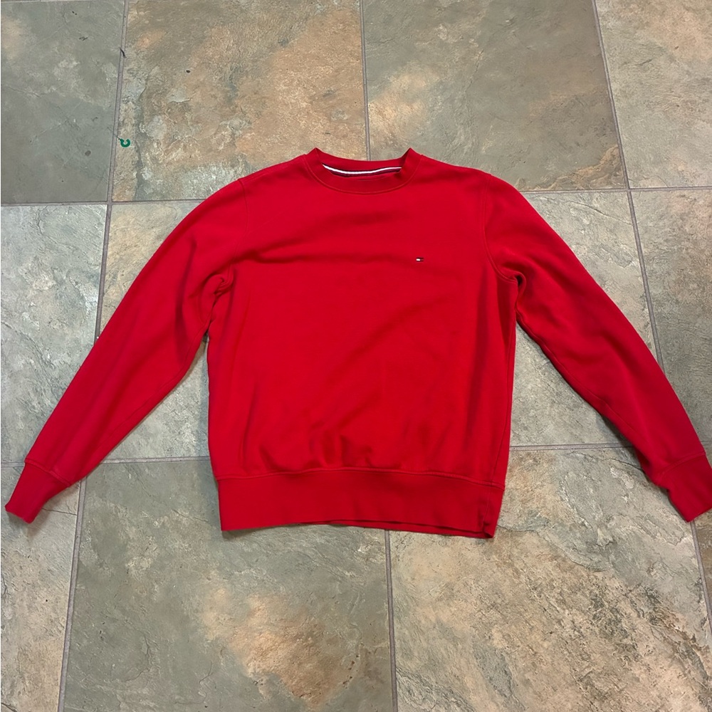 Tommy Hilfiger Men's Vibrant Red Crewneck Sweater